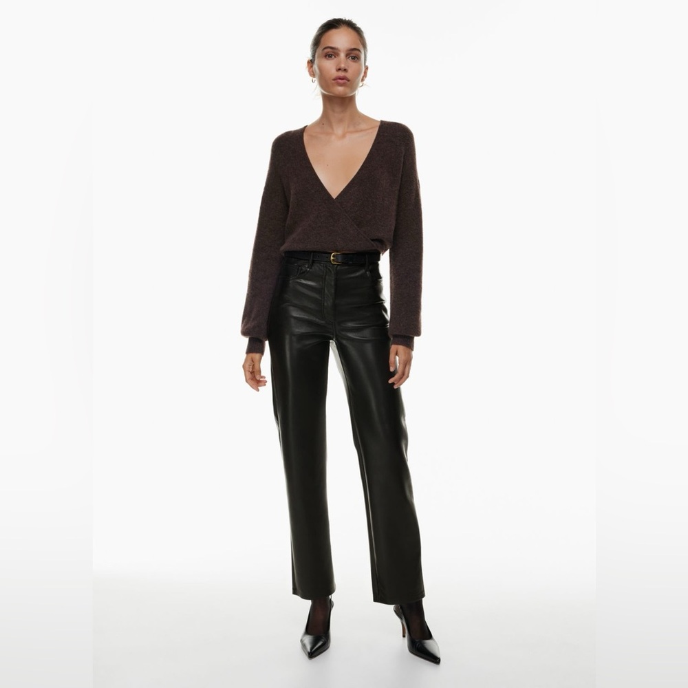 Aritzia Melina Black Vegan Leather Pants